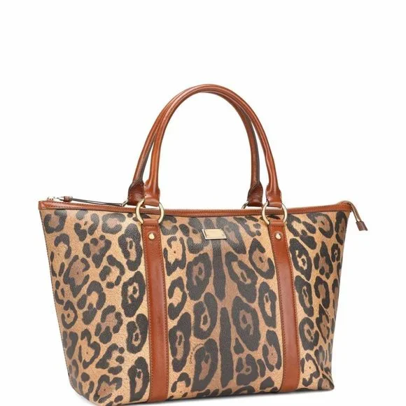 "Exude Elegance with the DOLCE & GABBANA Leopard-Print Crespo Handbag for Women" - Picture 3 of 5